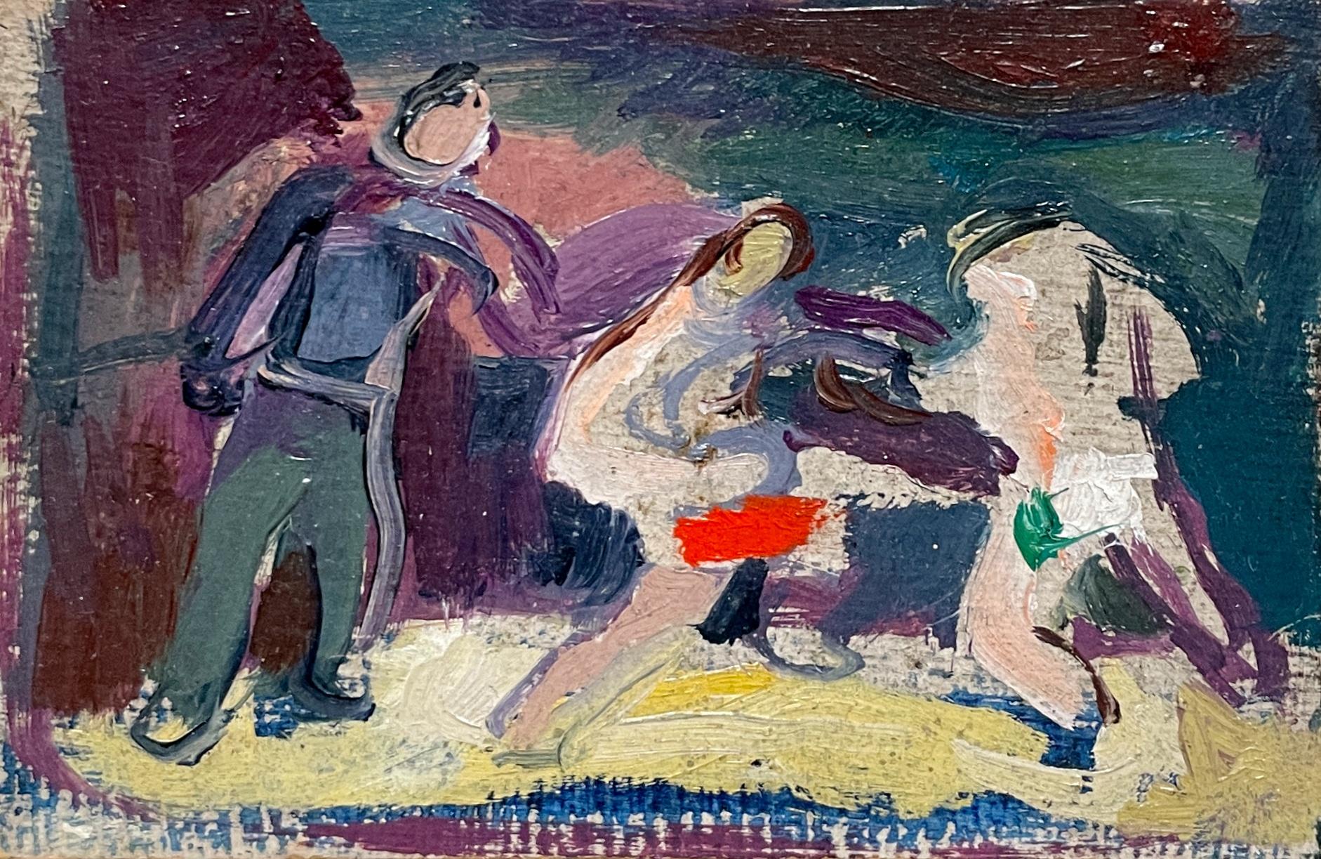 A Colorful, Dynamic 1930s Modern Boxing Scene by Chicago Artist, Francis Chapin For Sale 5