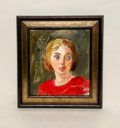 A Compelling '50s Mid-Century Modern Portrait of a Young Woman by Francis Chapin