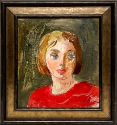 Un irresistibile ritratto di giovane donna di Francis Chapin, in stile Mid-Century Modern degli anni '50