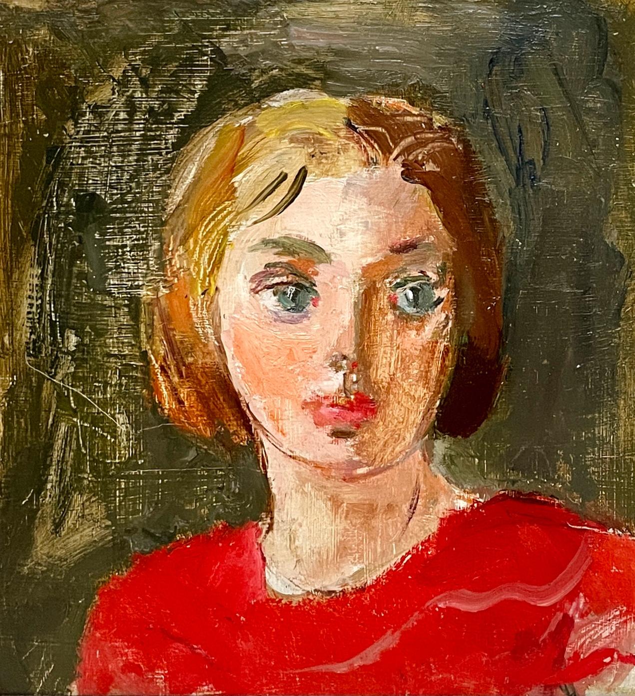 Un irresistibile ritratto di giovane donna di Francis Chapin, in stile Mid-Century Modern degli anni '50
