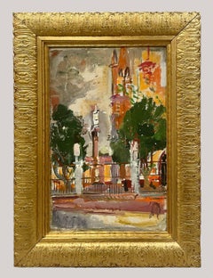 A Delightful Modern '40s Mexican Cathedral & Garden Scene, San Miguel de Allende