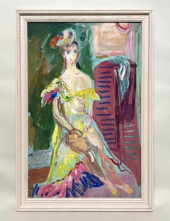 A Fabulous 1950s Mid-Century Modern Portrait of a Seated Woman, "Southern Belle"