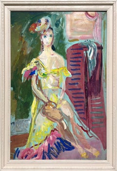 Un favoloso ritratto di donna seduta degli anni '50 in stile Mid-Century Modern, "Southern Belle".