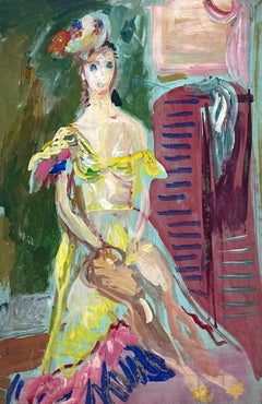 Un favoloso ritratto di donna seduta degli anni '50 in stile Mid-Century Modern, "Southern Belle".