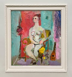 A Fabulous 1950s Mid-Century Modern Seated Female Nude by Francis Chapin