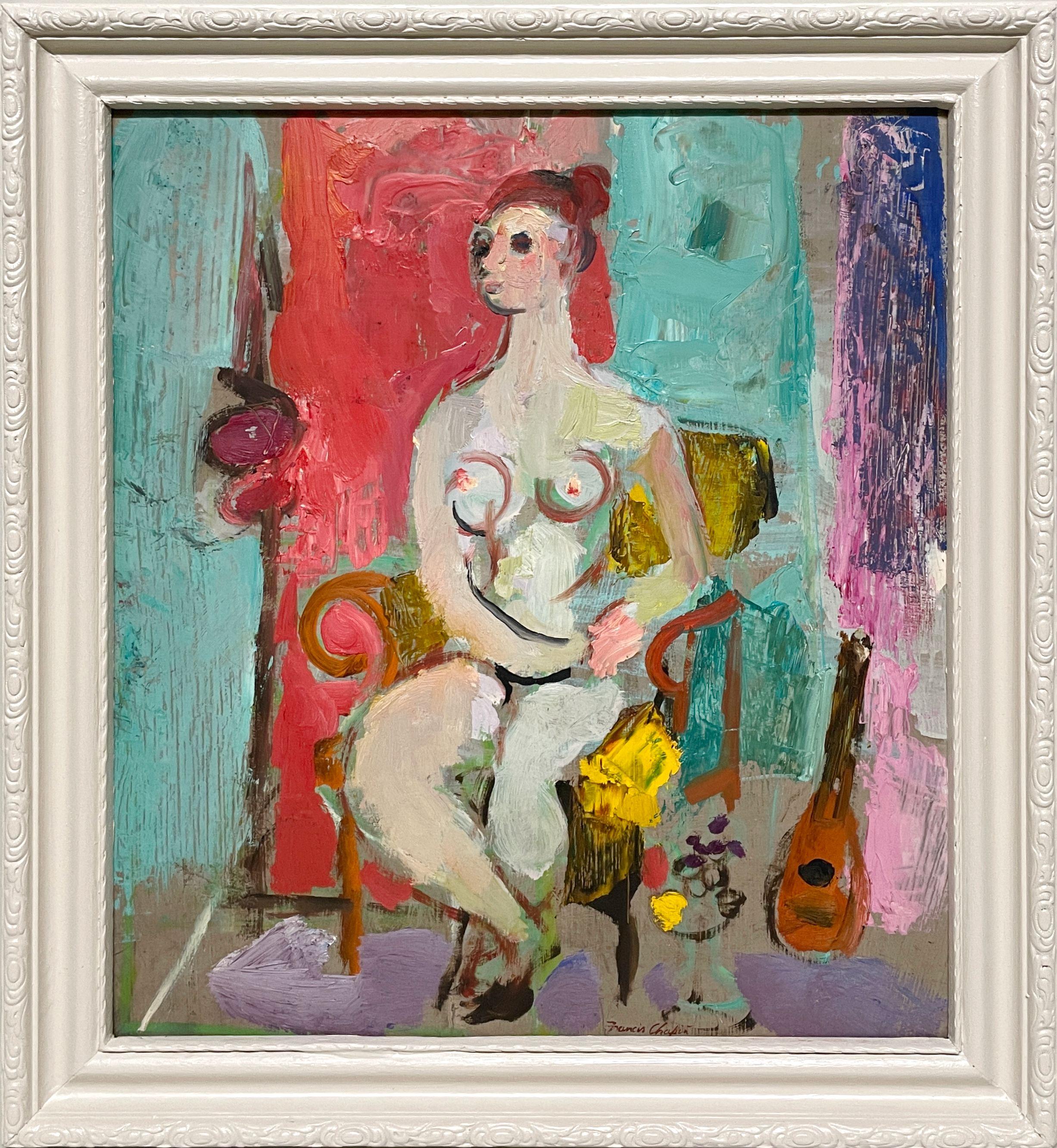 Fabuleux nu féminin assis de Francis Chapin, datant des années 1950 et du milieu du siècle dernier. en vente 2