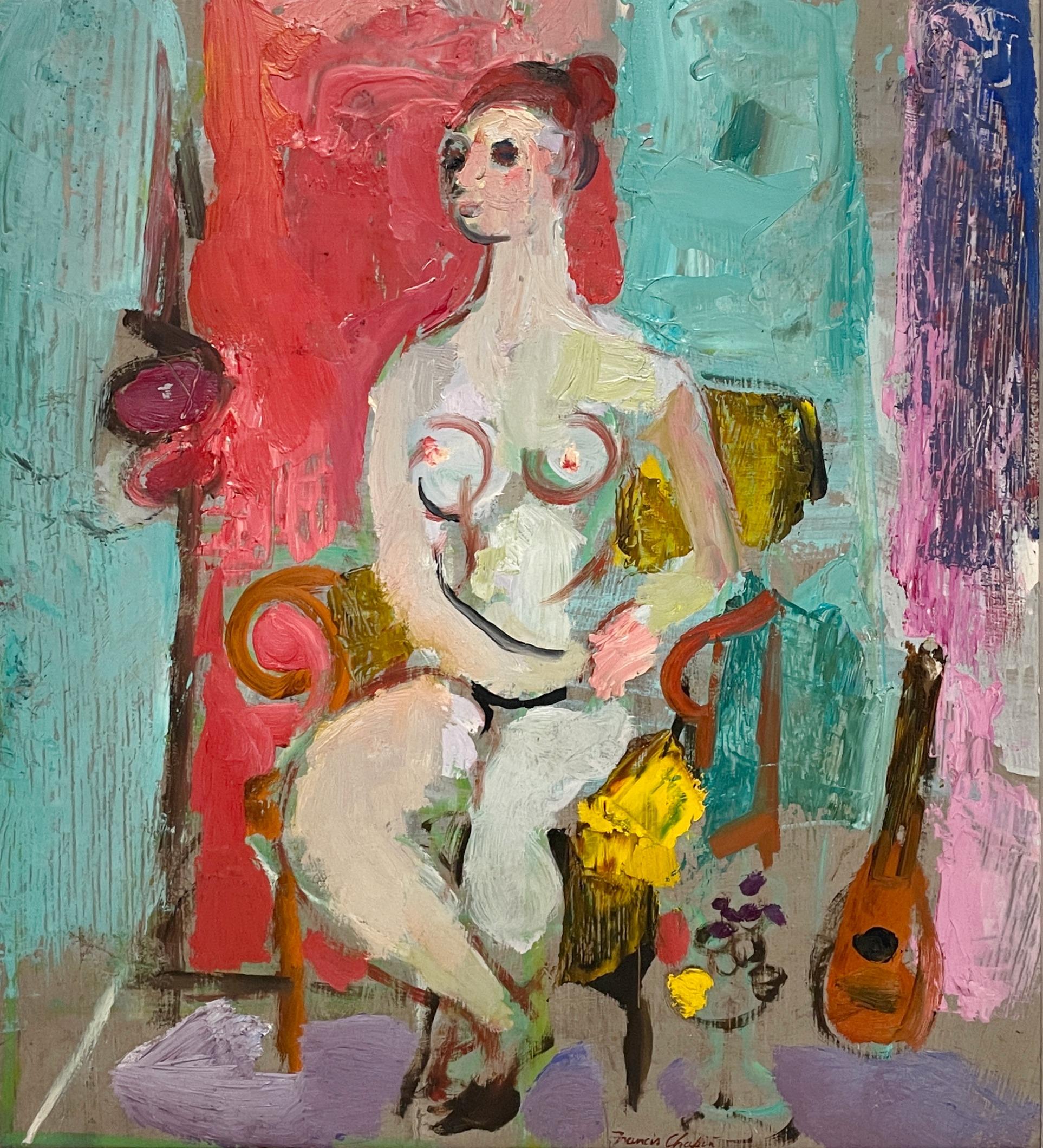 Fabuleux nu féminin assis de Francis Chapin, datant des années 1950 et du milieu du siècle dernier. en vente 3