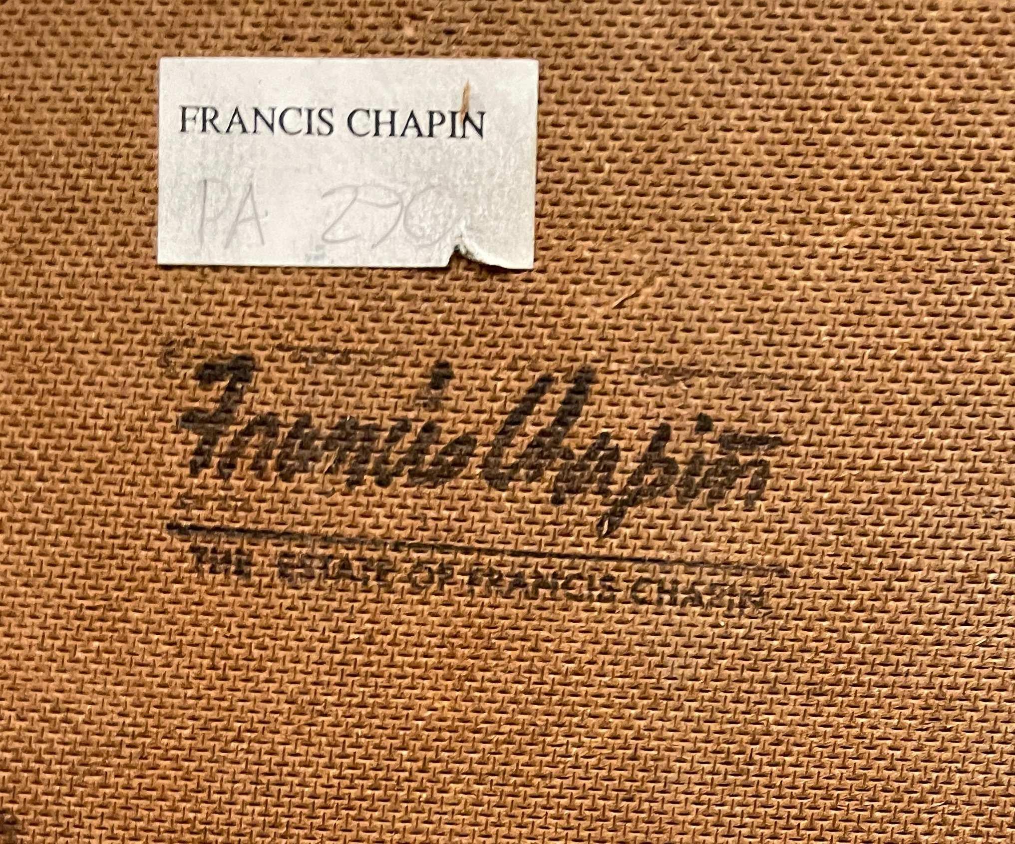 Großes, 1950er Jahre, Ölgemälde auf Masonit eines Hafens in Michigan von Francis Chapin im Angebot 4