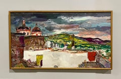 A Large, Scenic Modern 1930s Mexican Rooftop Scene of San Miguel de Allende