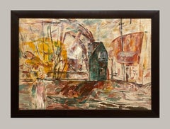 A Large, WPA Era Modern Chicago Industrial Scene, Ogden Viaduct, ca. 1929