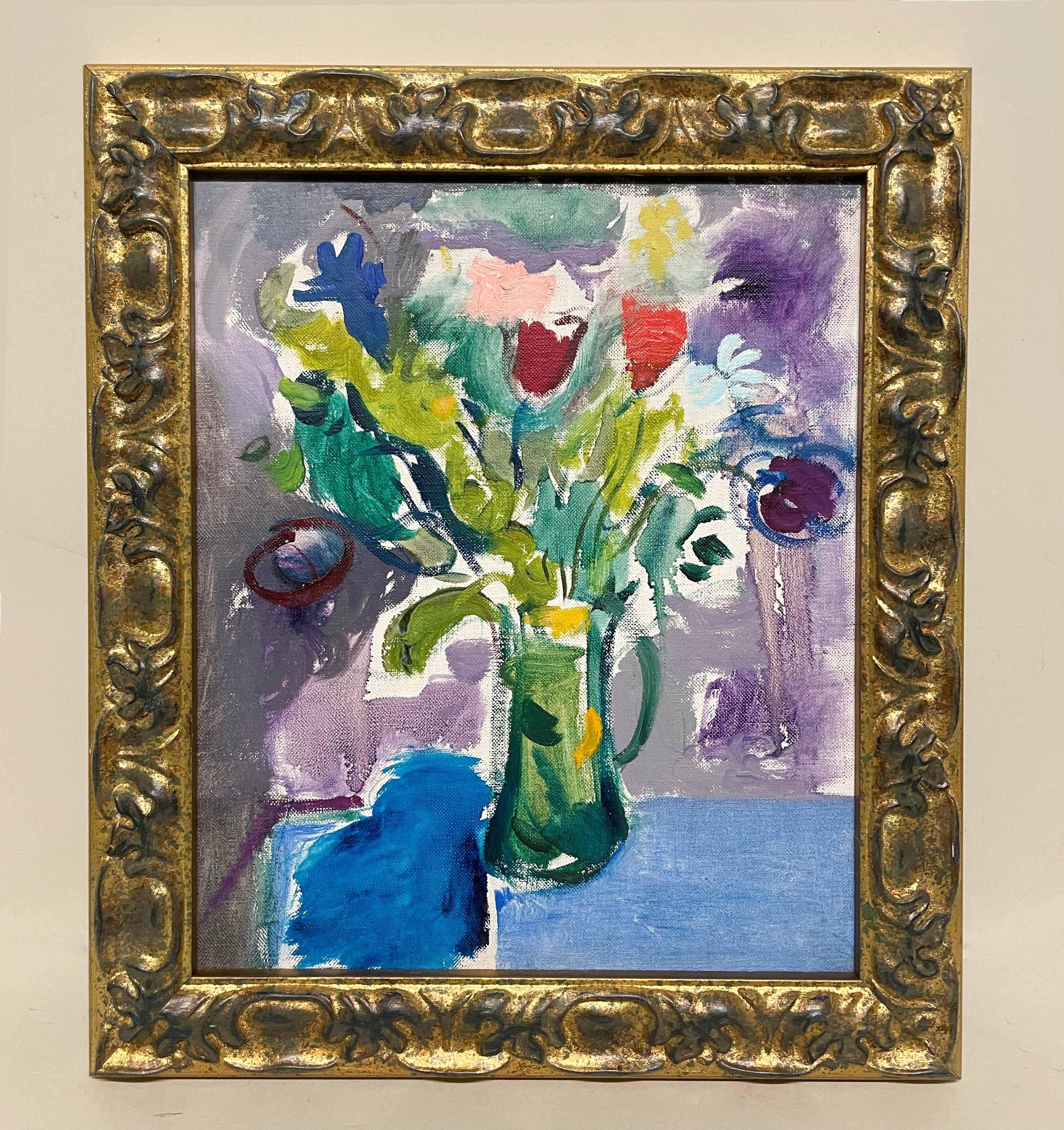 A Lively, 1950s Mid-Century Modern Floral Still Life Painting by Francis Chapin For Sale 1