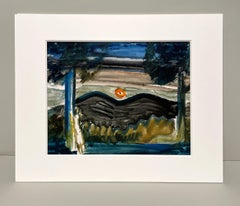 A Lovely ca. 1930s Watercolor of Summer Nocturne Moonrise by Francis Chapin