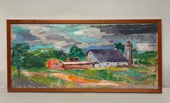 A Picturesque, 1940s American Scene Farm Landscape Painting by Francis Chapin