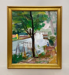 A Scenic 1930s Summer Landscape Painting of Saugatuck Michigan by Francis Chapin