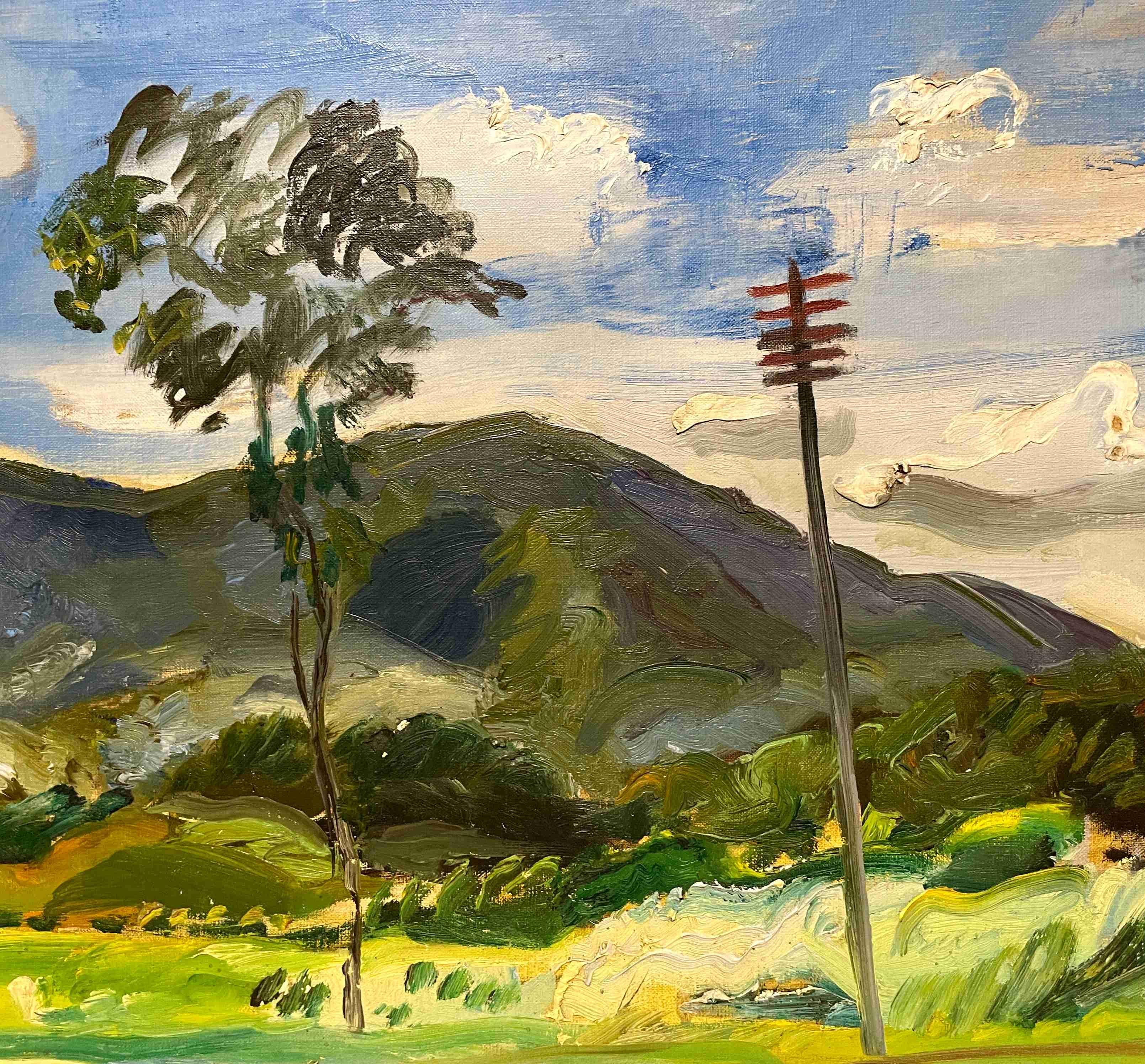 A Serene, ca. 1940s, Western Landscape Painting with Horses by  Francis Chapin For Sale 4