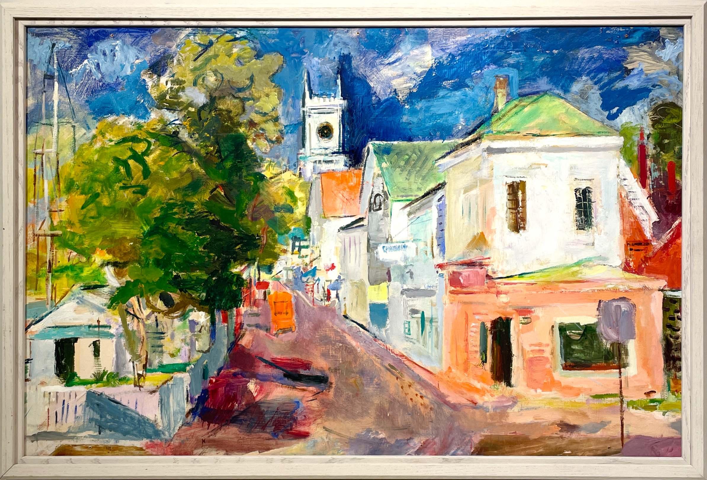 Una vibrante escena callejera de Martha's Vineyard pintada en los años 50 por Francis Chapin en venta 1