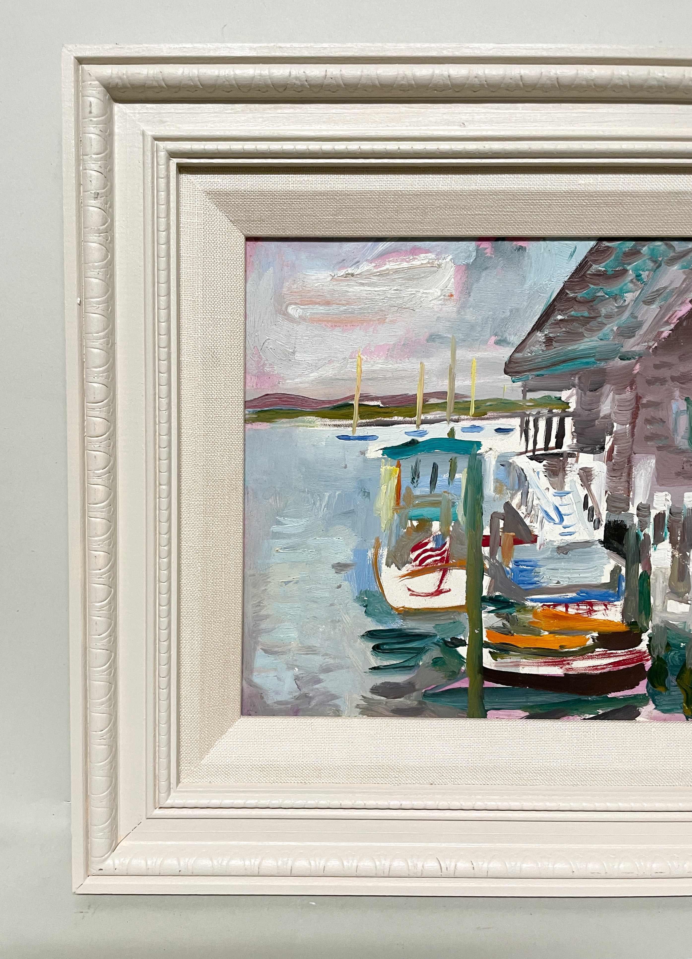 Eine lebendige, charmante moderne Hafenszene von Martha's Vineyard aus der Mitte der 1950er-Jahre im Angebot 1