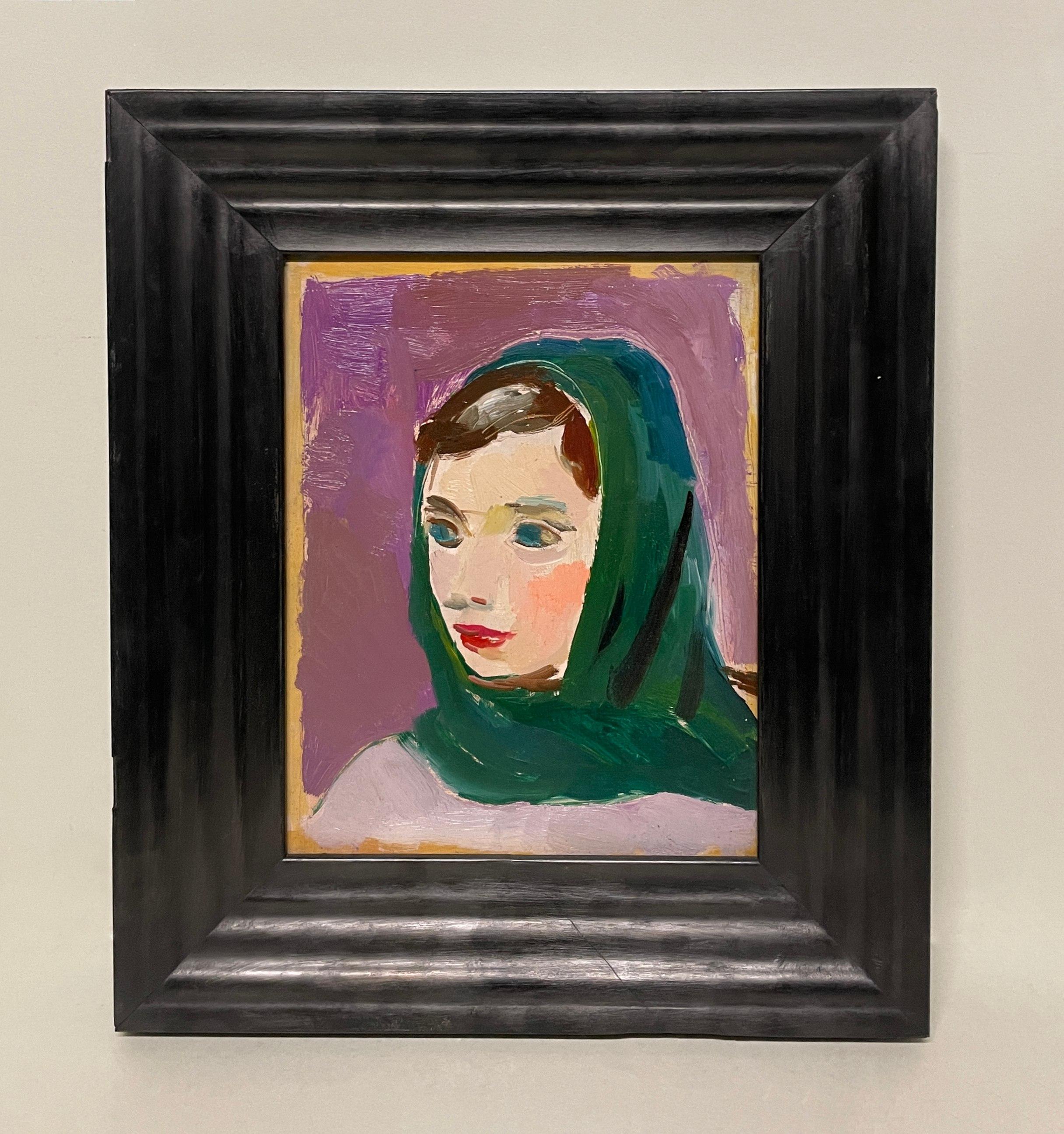 Portrait de femme à la mode, datant des années 1950 et de style The Moderns, par Francis Chapin en vente 1