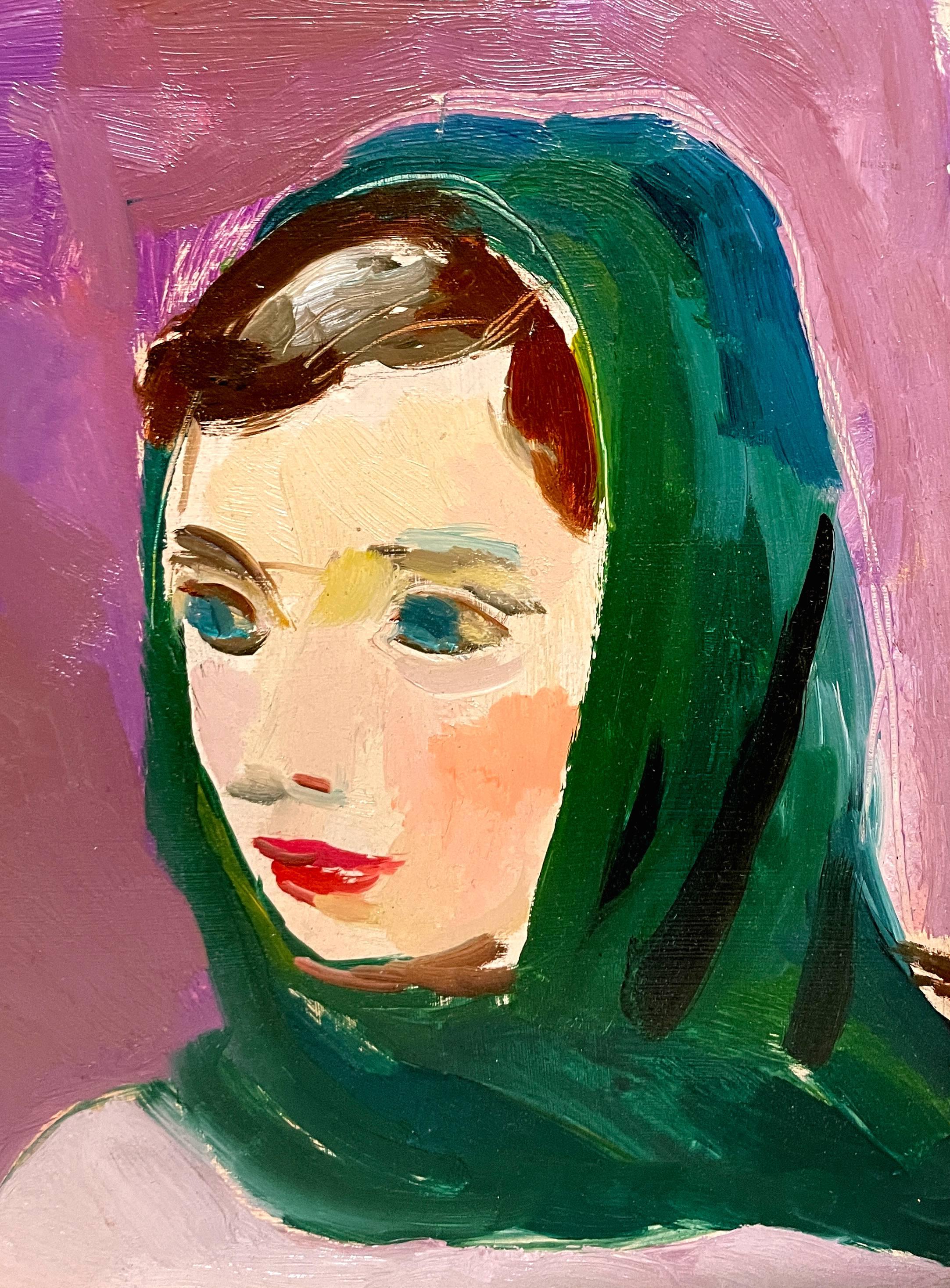 Portrait de femme à la mode, datant des années 1950 et de style The Moderns, par Francis Chapin en vente 3