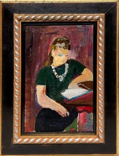 An Intimate, Colorful Modern Portrait of a Young Woman Reading by Francis Chapin