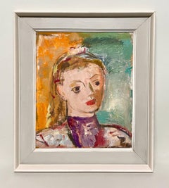 An Introspective, 1950s Mid-Century Modern Portrait "Head of a Young Girl"