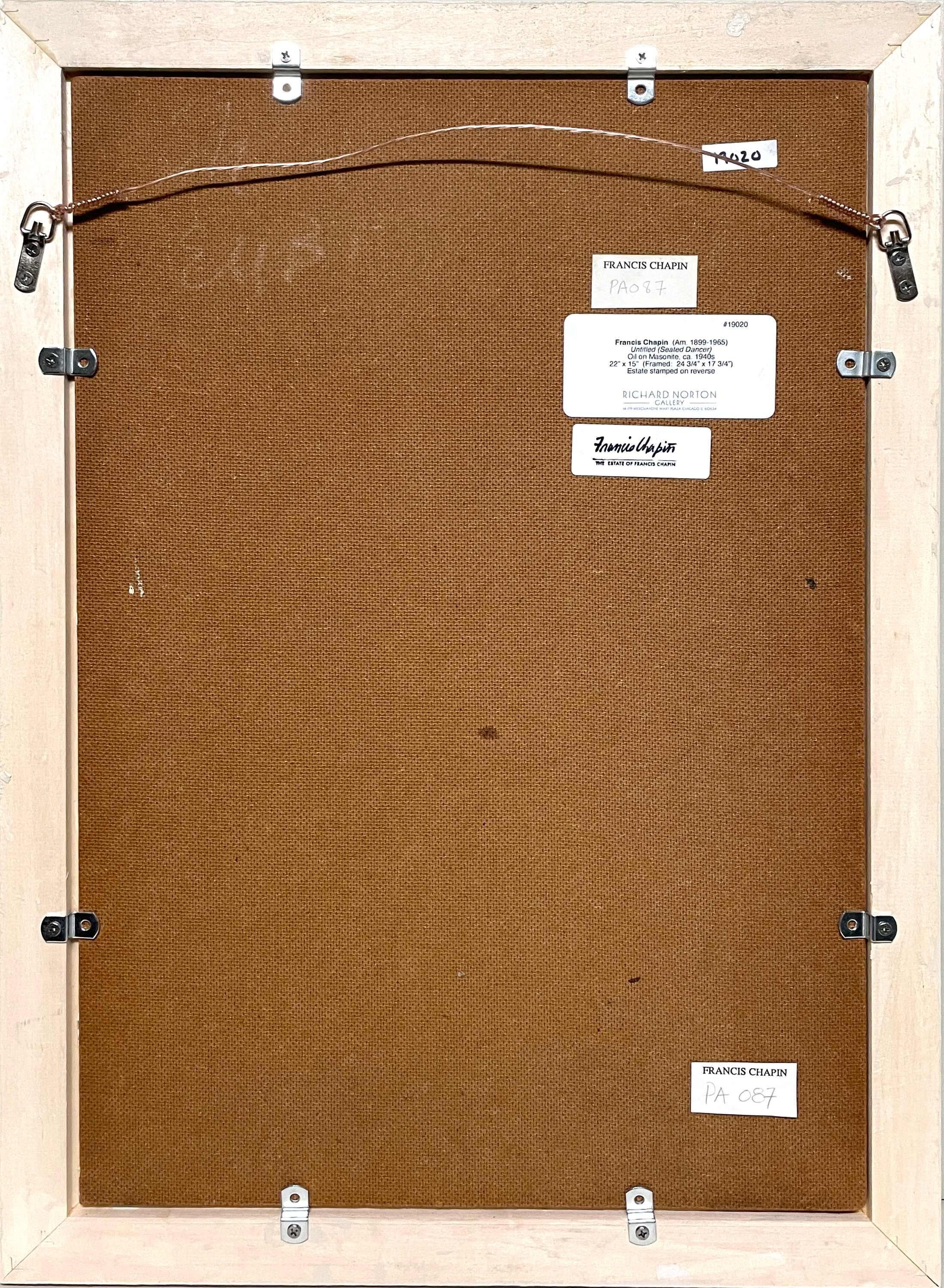 Portrait moderne et introspectif d'une jeune danseuse de ballet assise, datant des années 1940 en vente 2