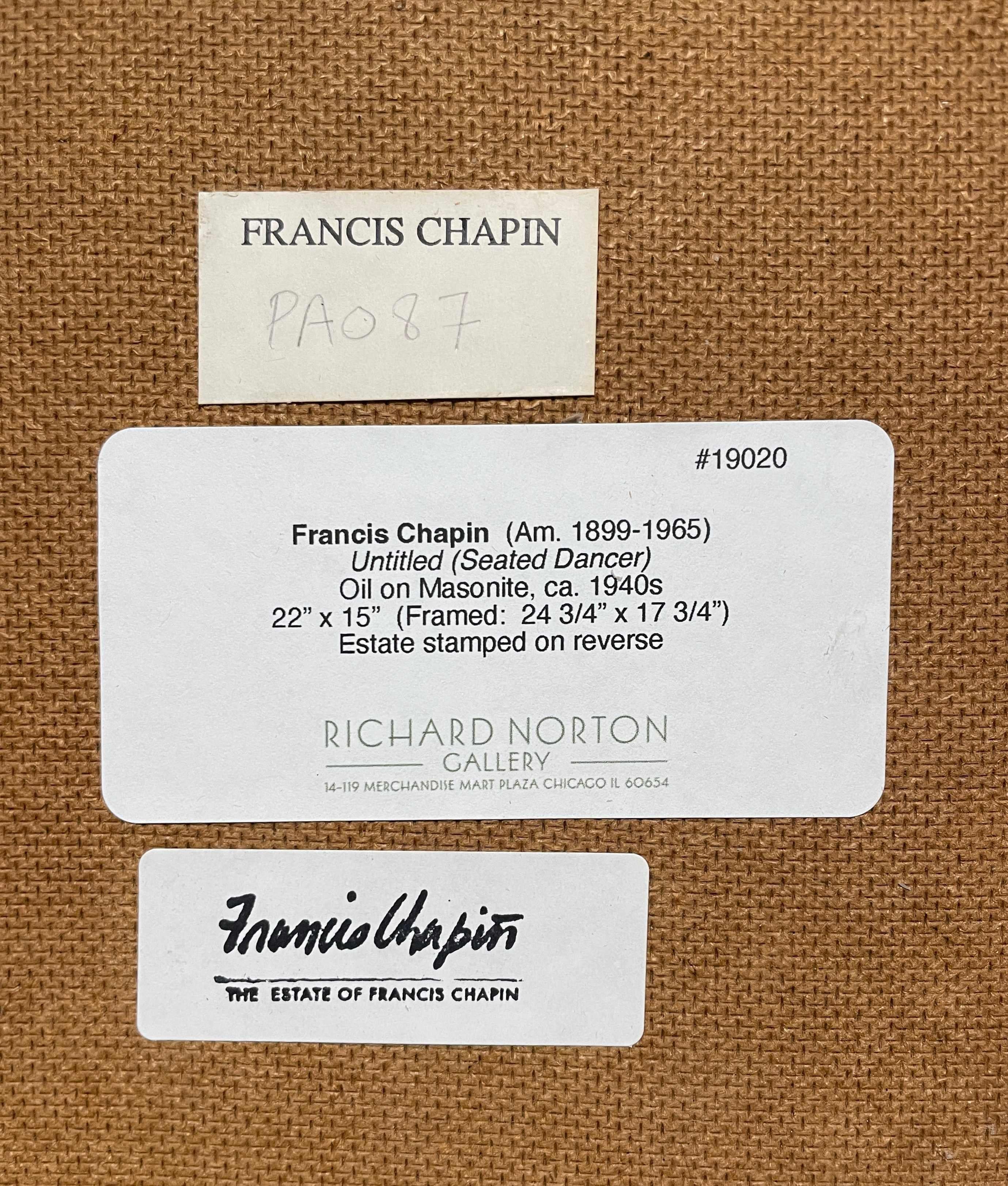 Portrait moderne et introspectif d'une jeune danseuse de ballet assise, datant des années 1940 en vente 3