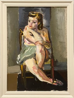 An Introspective, Modern 1940s Portrait of a Seated Young Ballet Dancer
