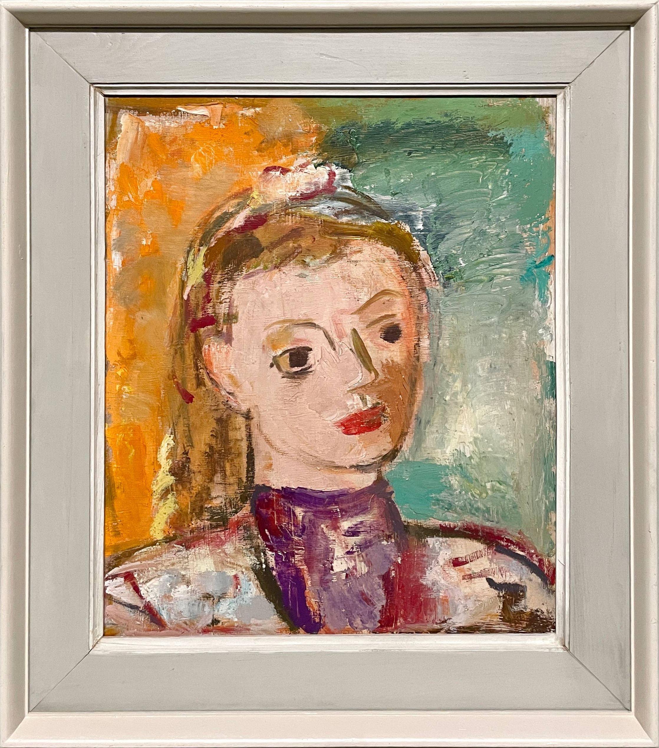 Affascinante ritratto di giovane ragazza di Francis Chapin, in stile Mid-Century Modern anni '50 in vendita 1
