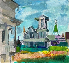 Vintage Colorful, 1930s American Scene Painting "House with Gable" by Francis Chapin