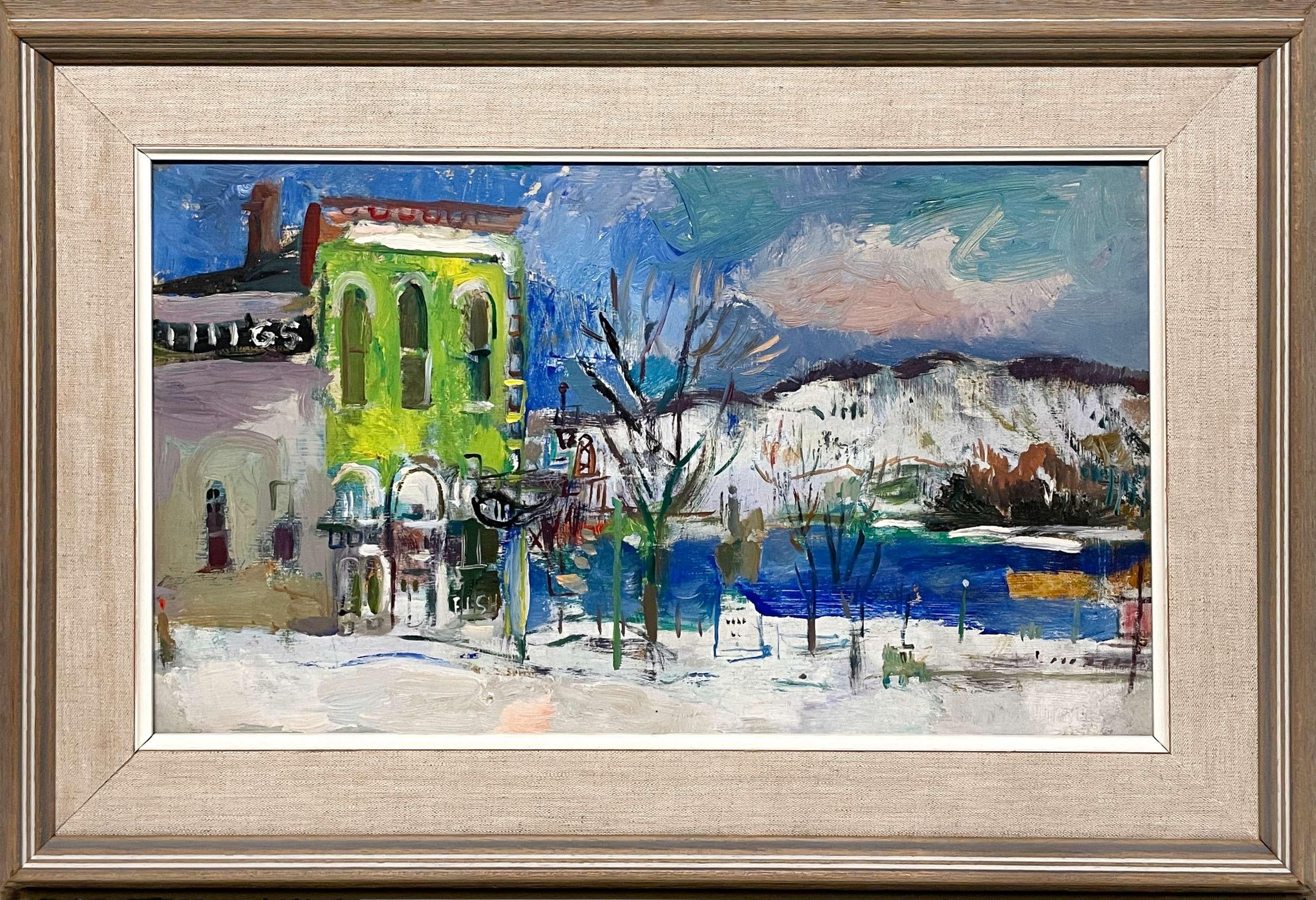 Dipinto colorato e vivace degli anni '30 raffigurante le dune del Michigan, Saugatuck di Francis Chapin in vendita 1