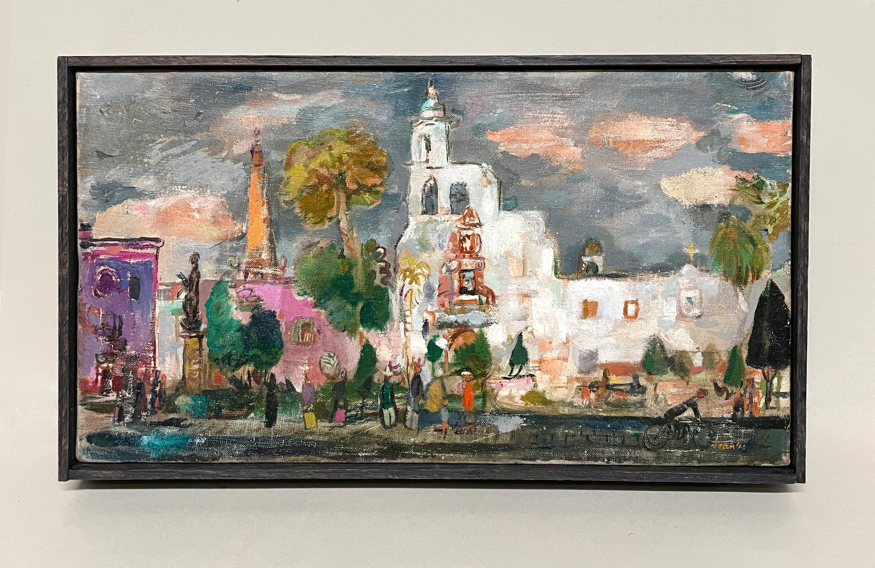 Scena di città messicana dell'artista di Chicago Francis Chapin, San Miguel de Allende in vendita 2