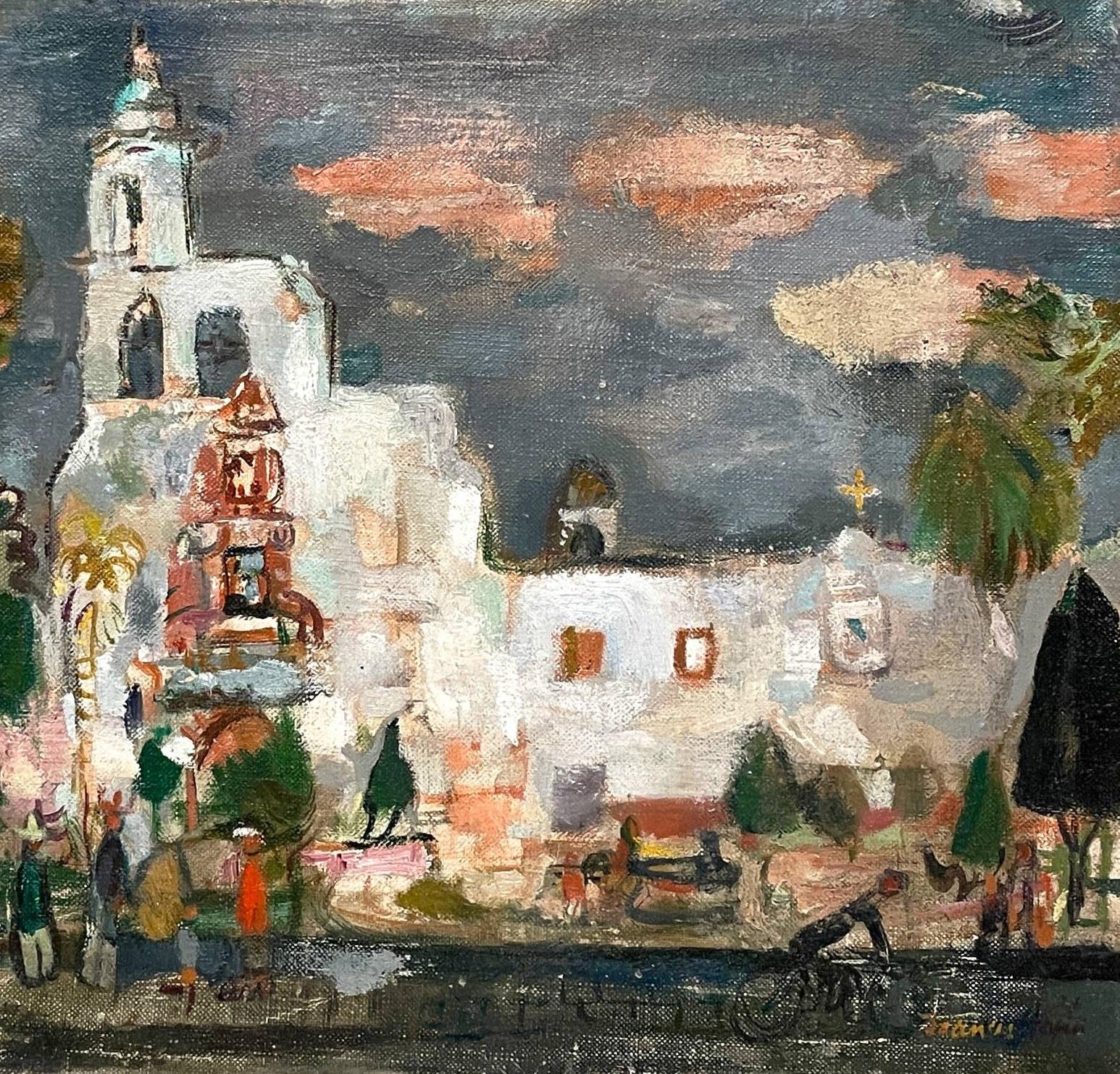 Scena di città messicana dell'artista di Chicago Francis Chapin, San Miguel de Allende in vendita 8