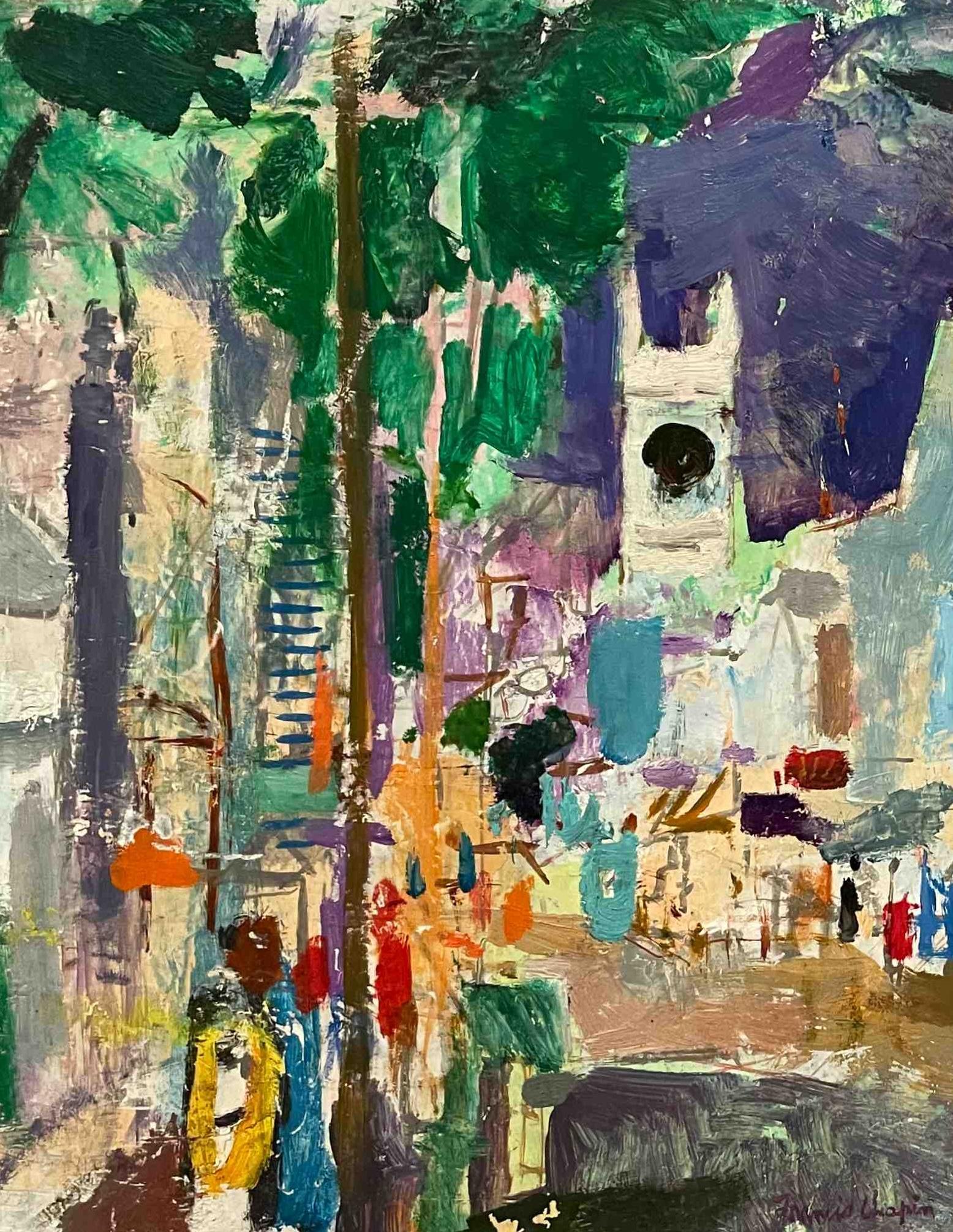 Un colorido y dinámico cuadro de Martha's Vineyard pintado por Francis Chapin en la década de 1950 en venta 2