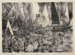A 1964 Lithograph Titled "Afternoon Race, Edgartown" by Artist Francis Chapin