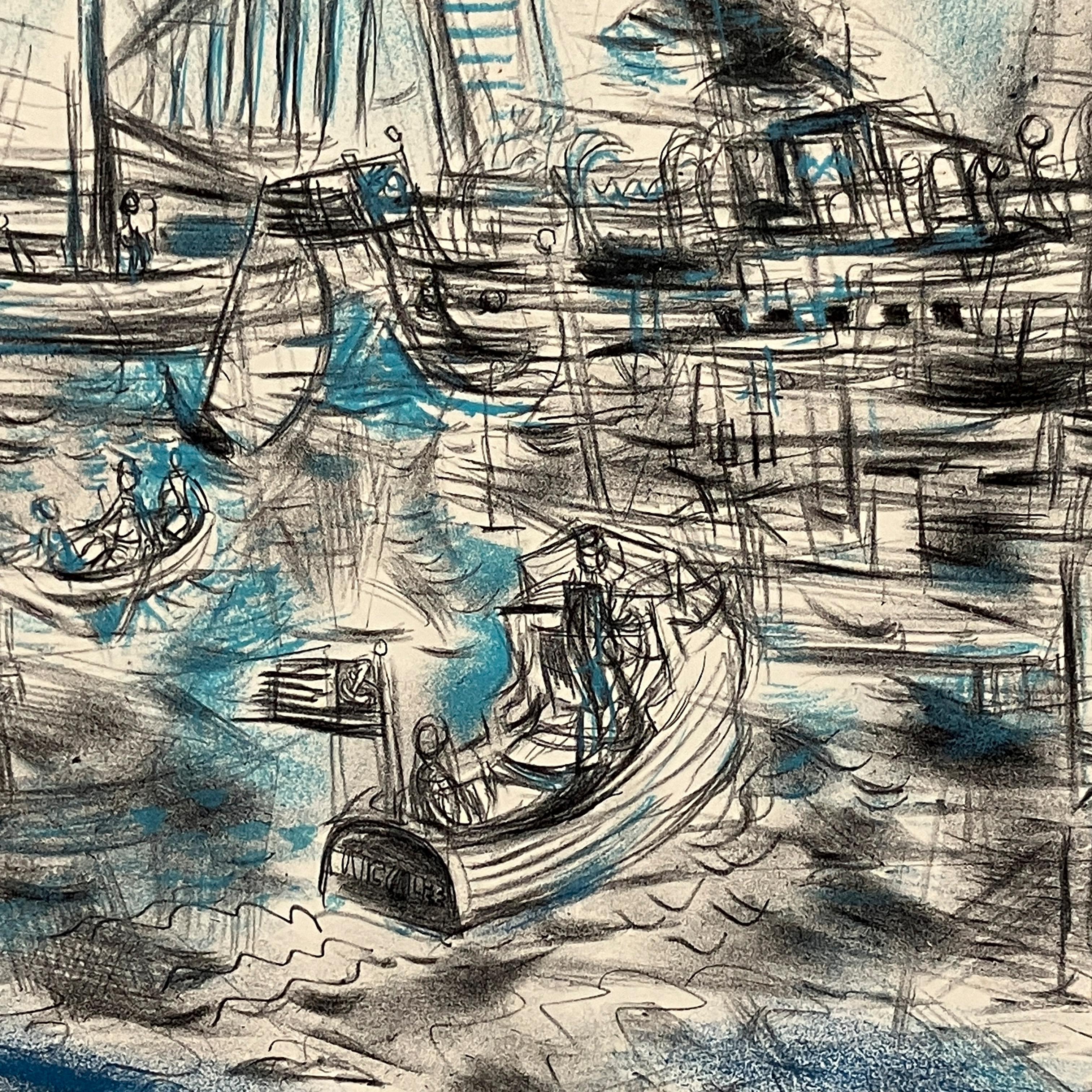 A lithograph with pastel depicting the Edgartown Harbor on Martha's Vineyard by Francis Chapin, from around 1958.

Francis Chapin, affectionately called the “Dean of Chicago Painters” by his colleagues, was one of the city’s most popular and