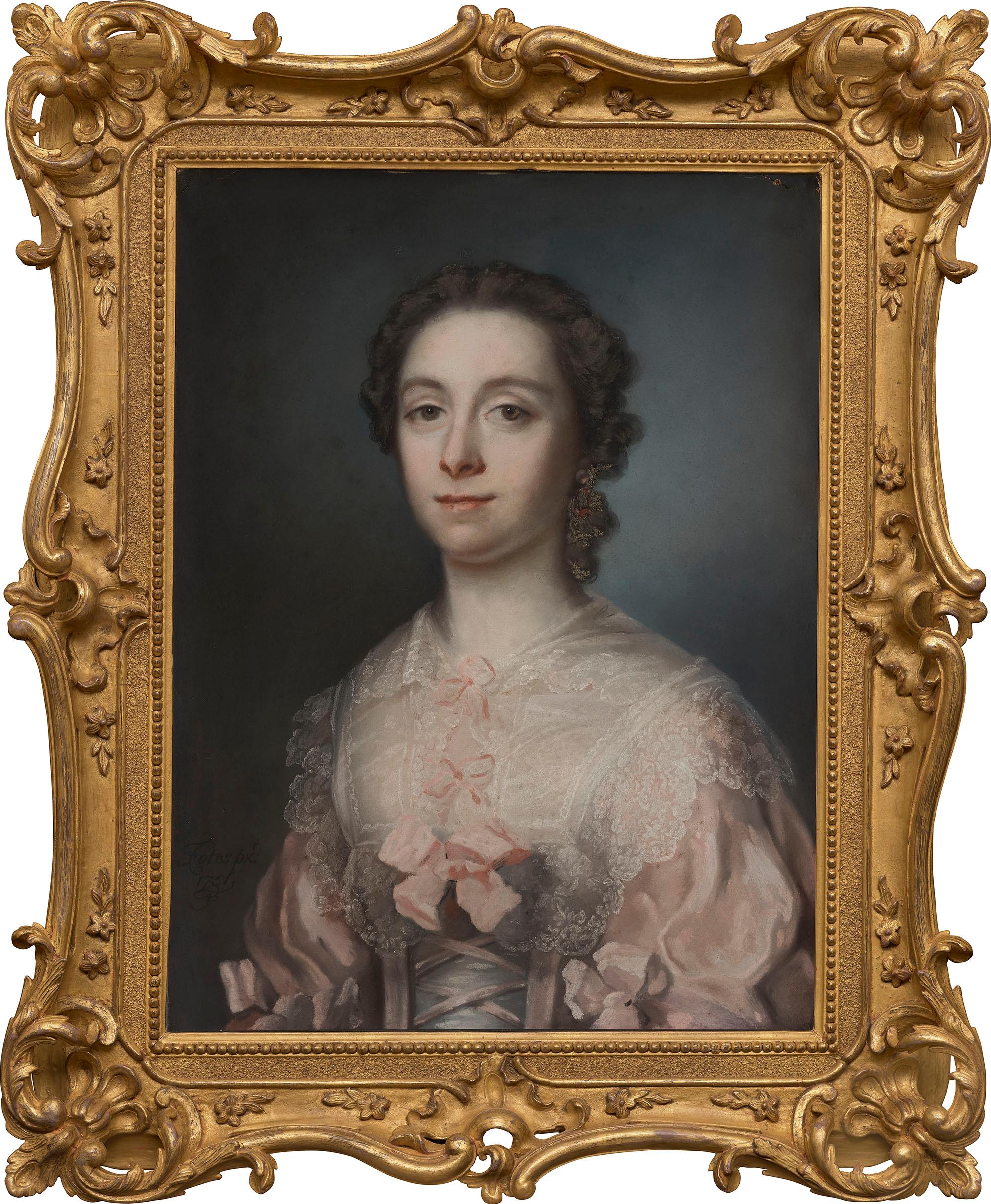 Francis Cotes Portrait Painting - A Pair of Portraits