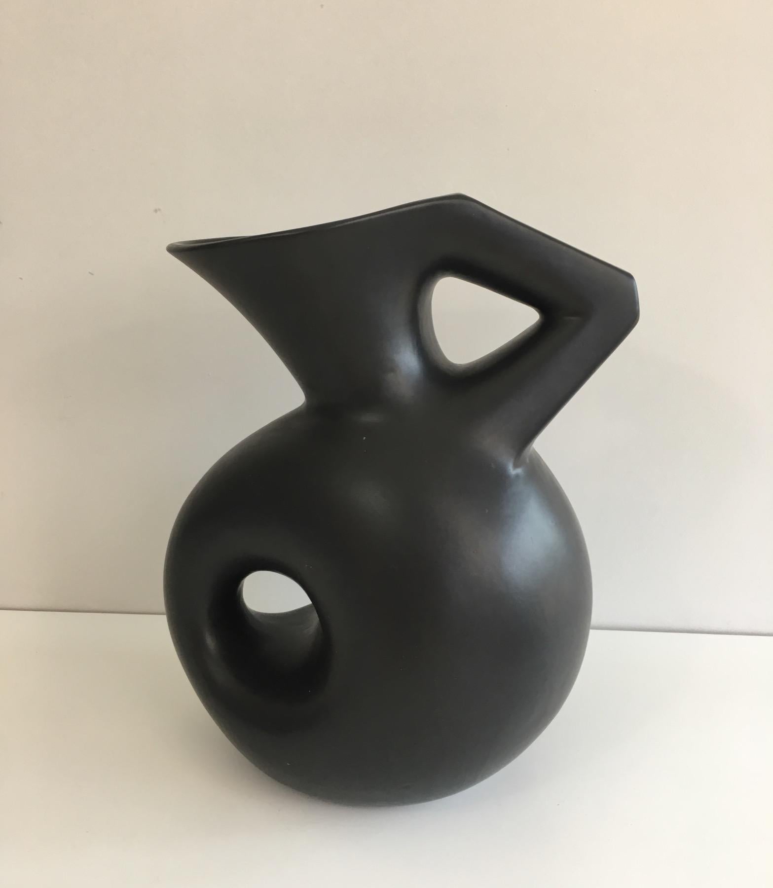 Francis Cova, Tall Black Ceramic Sculpture 7