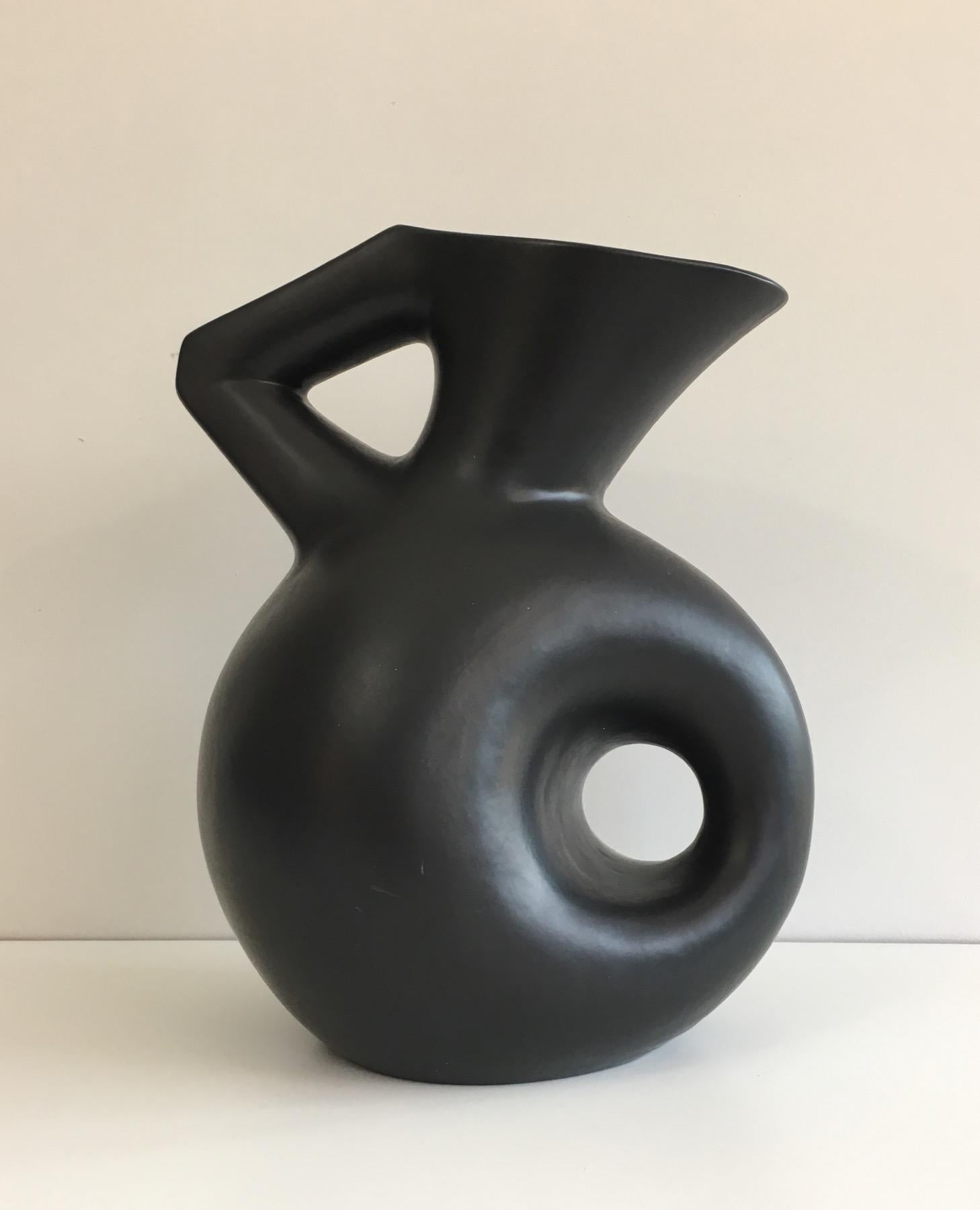 Francis Cova, Tall Black Ceramic Sculpture 8