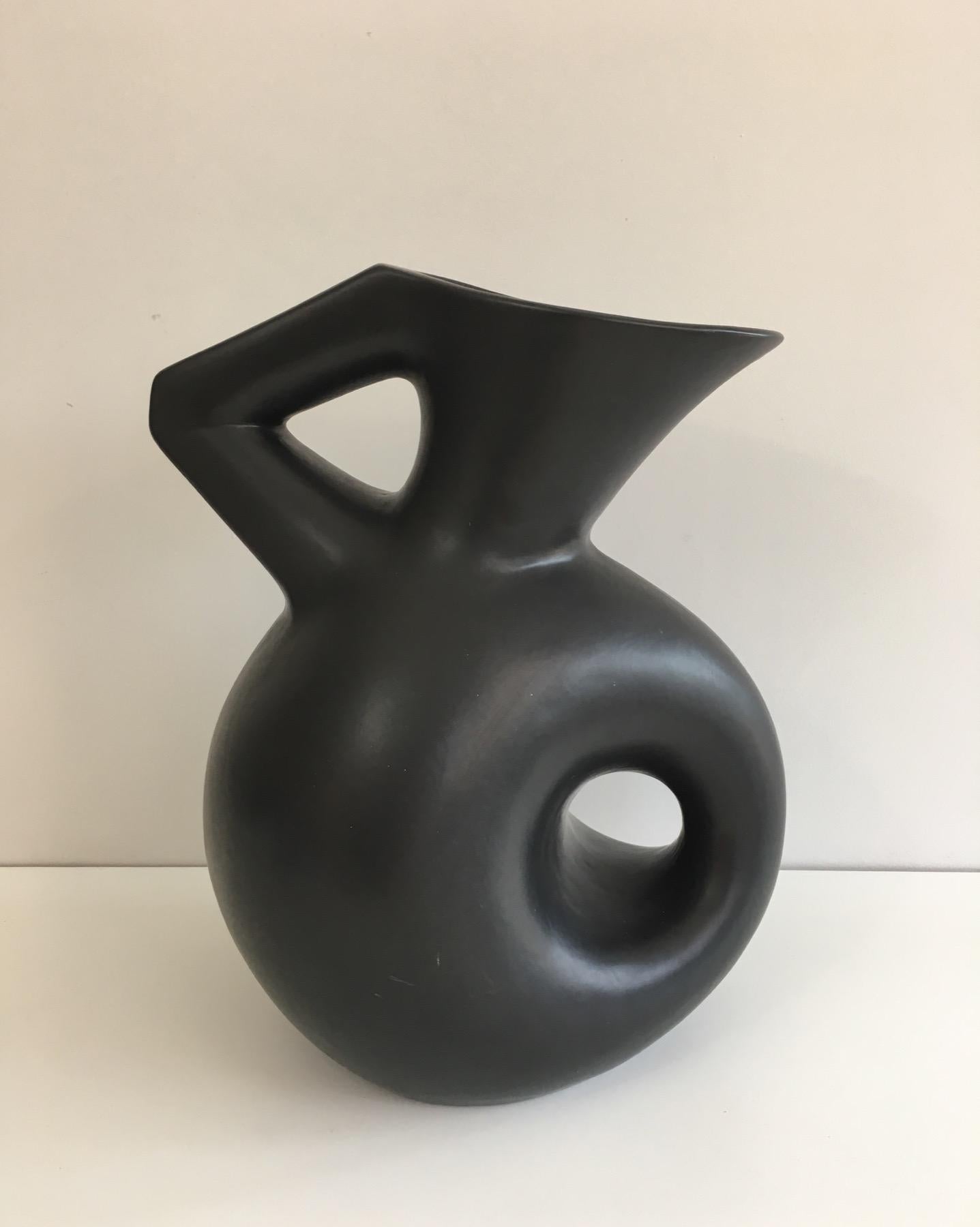 Francis Cova, Tall Black Ceramic Sculpture 9