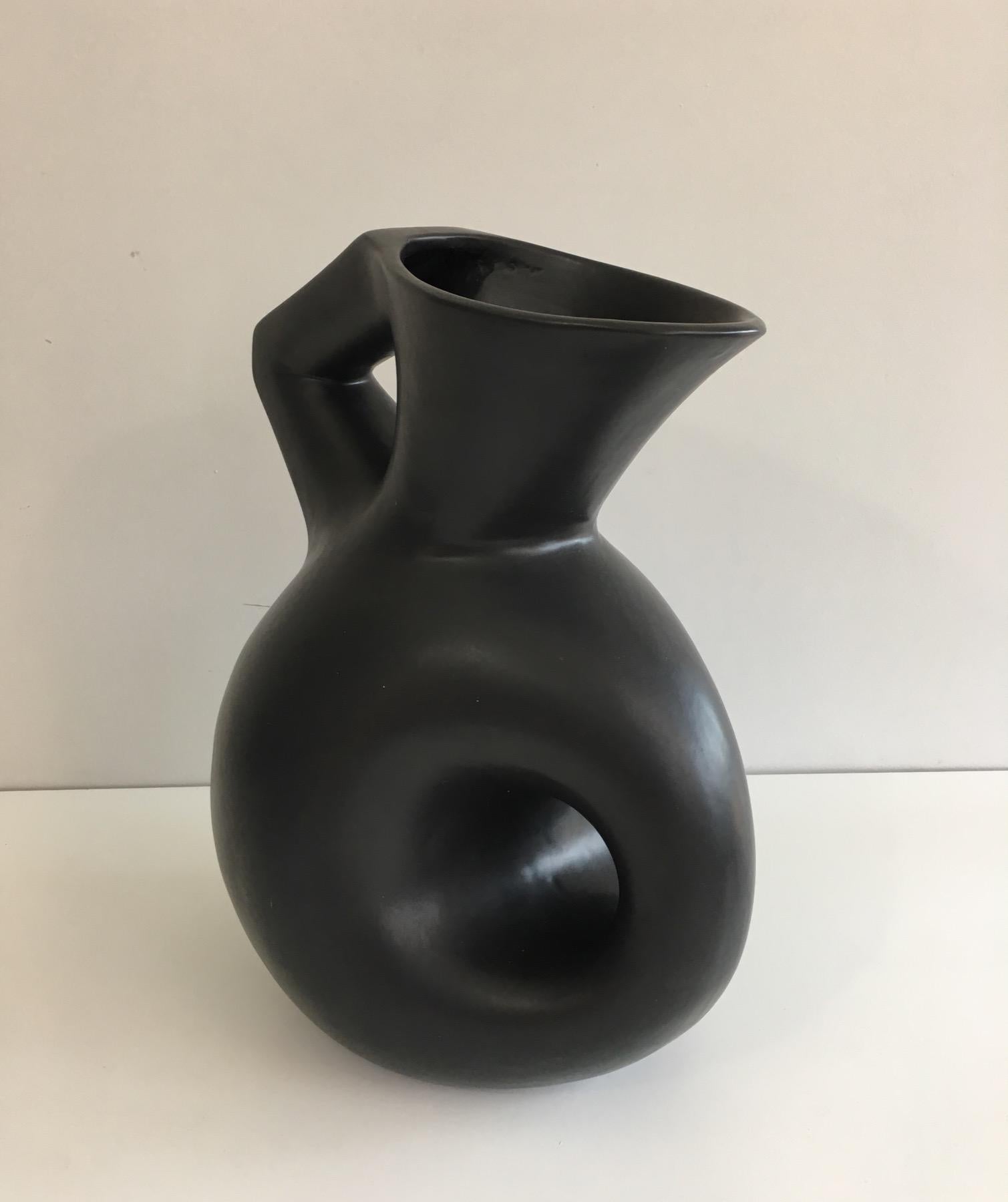 Francis Cova, Tall Black Ceramic Sculpture 1