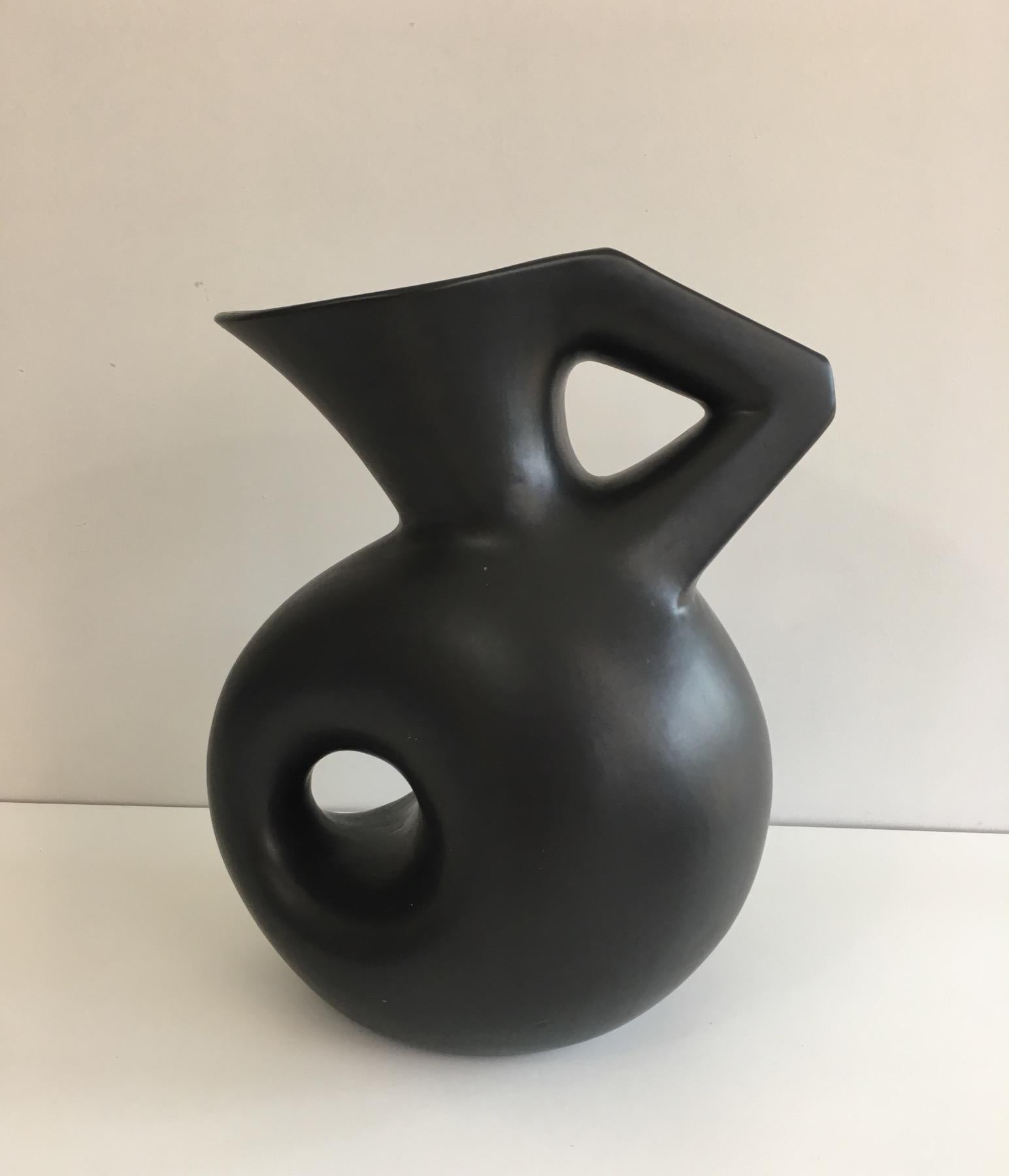 Francis Cova, Tall Black Ceramic Sculpture 3