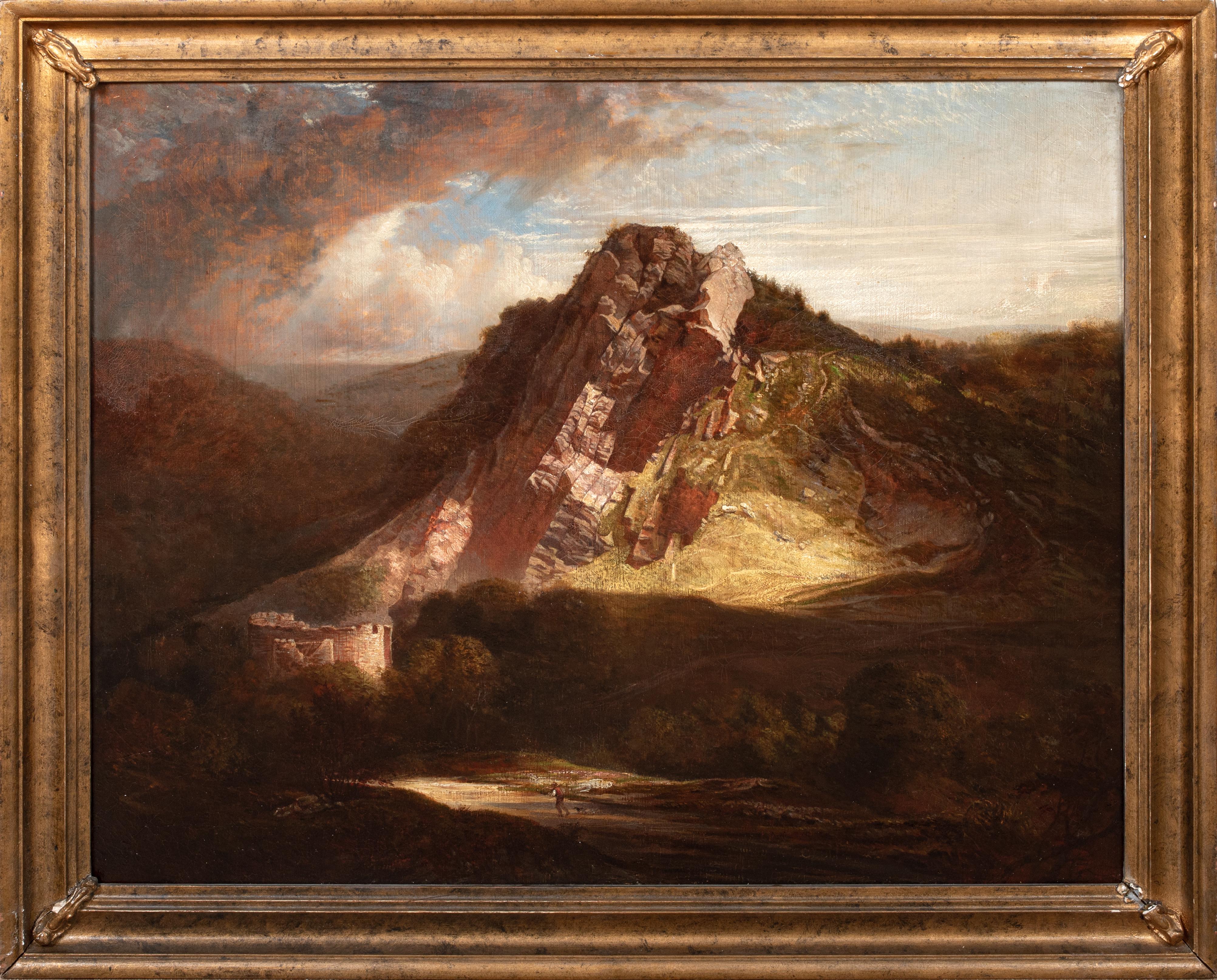 Paysage de montagne gallois, intitulé "Dinas Braun Neath", 19e siècle