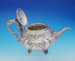 Francis David Dexter English Victorian Sterling Silver Tea Set 3-Piece