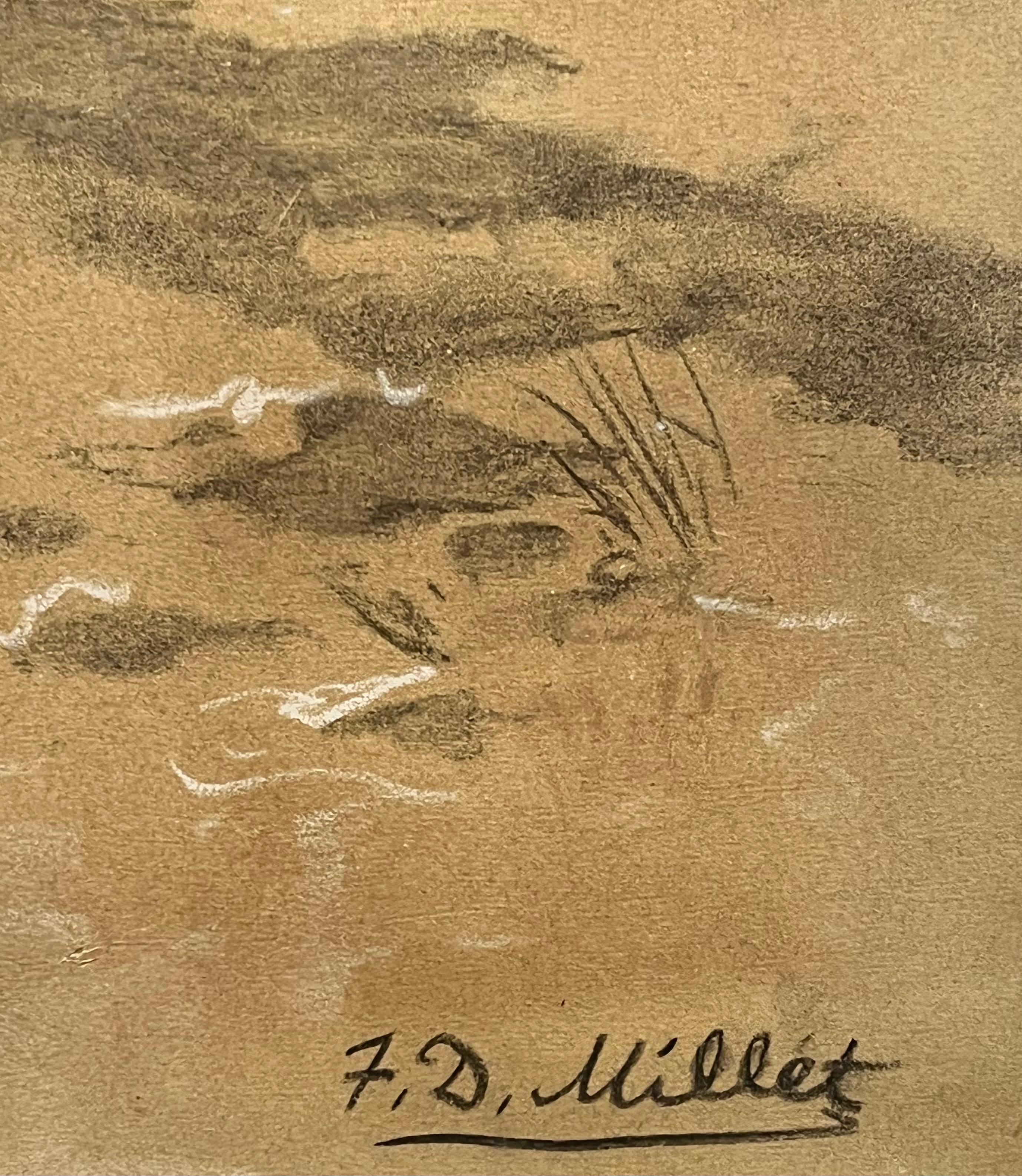 Warten an der Küste: Ein Paar mit Kohle- und Ölgemälden von Küstenlandschaften im Angebot 8