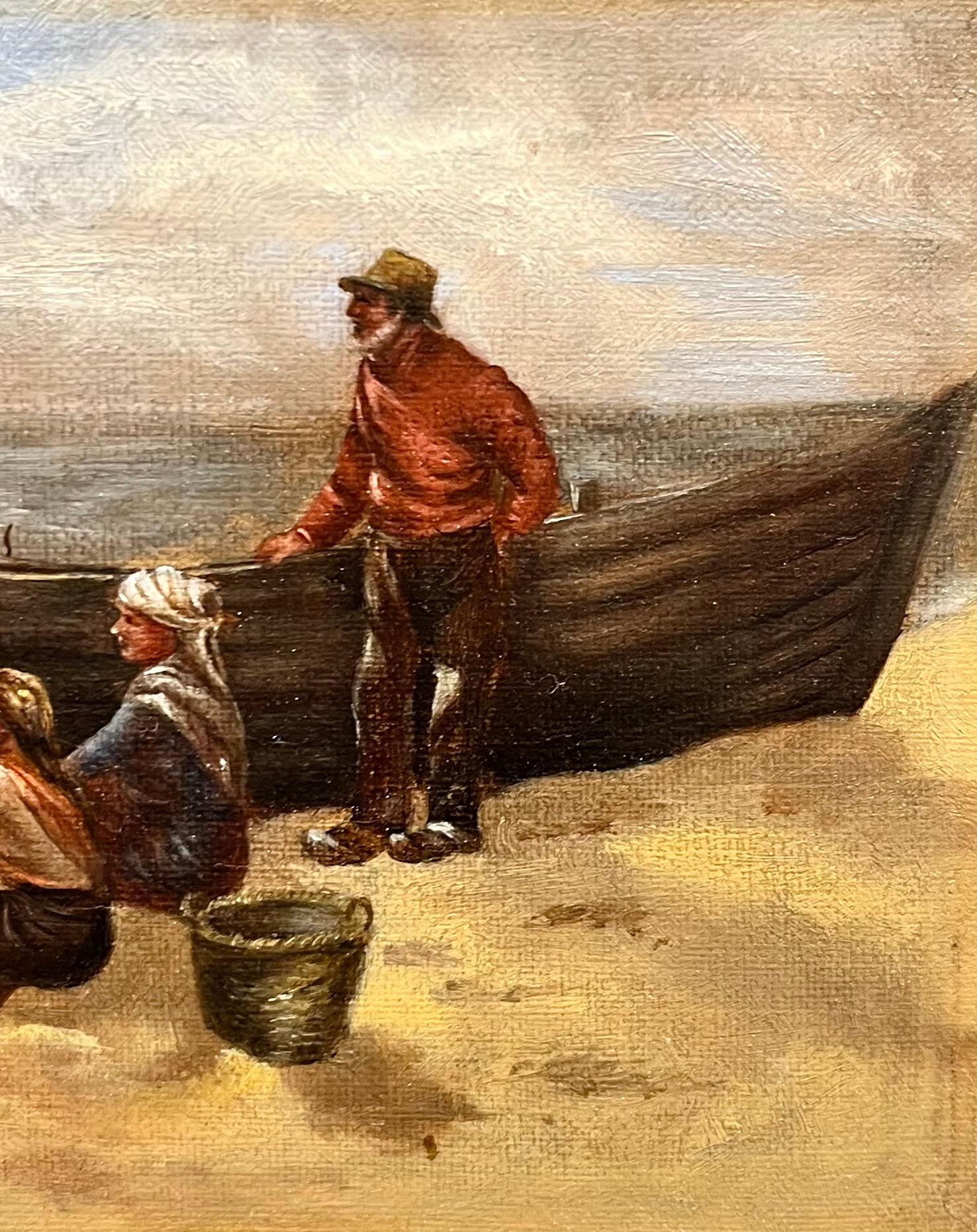 Warten an der Küste: Ein Paar mit Kohle- und Ölgemälden von Küstenlandschaften im Angebot 1