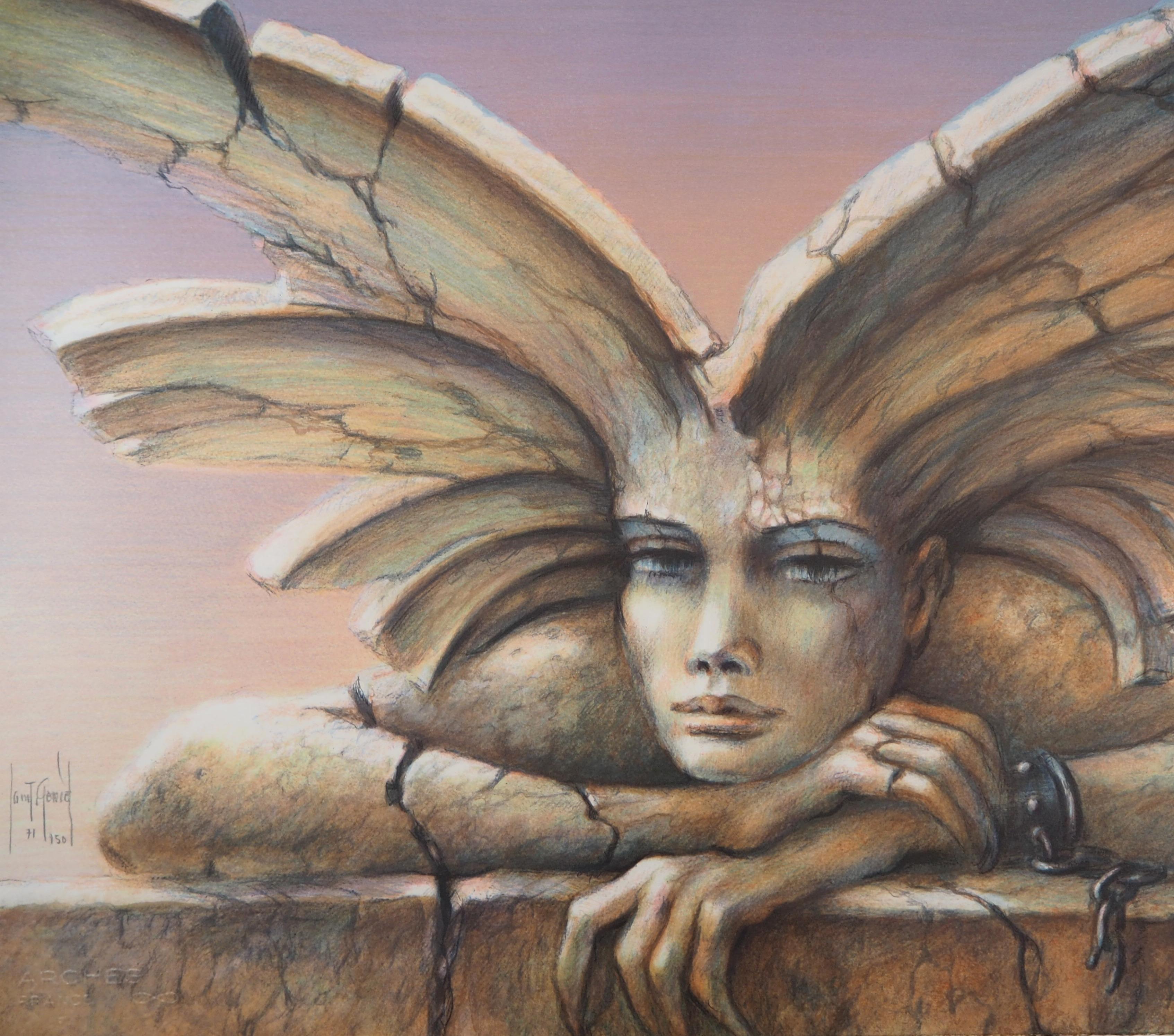 Franvis de SAINT GENIES (1925-)
Enigma : Woman

Original lithograph
Handsigned in pencil
Limited /150copies
On vellum 56 x 76 cm (c. 22 x 30 in)

Excellent condition