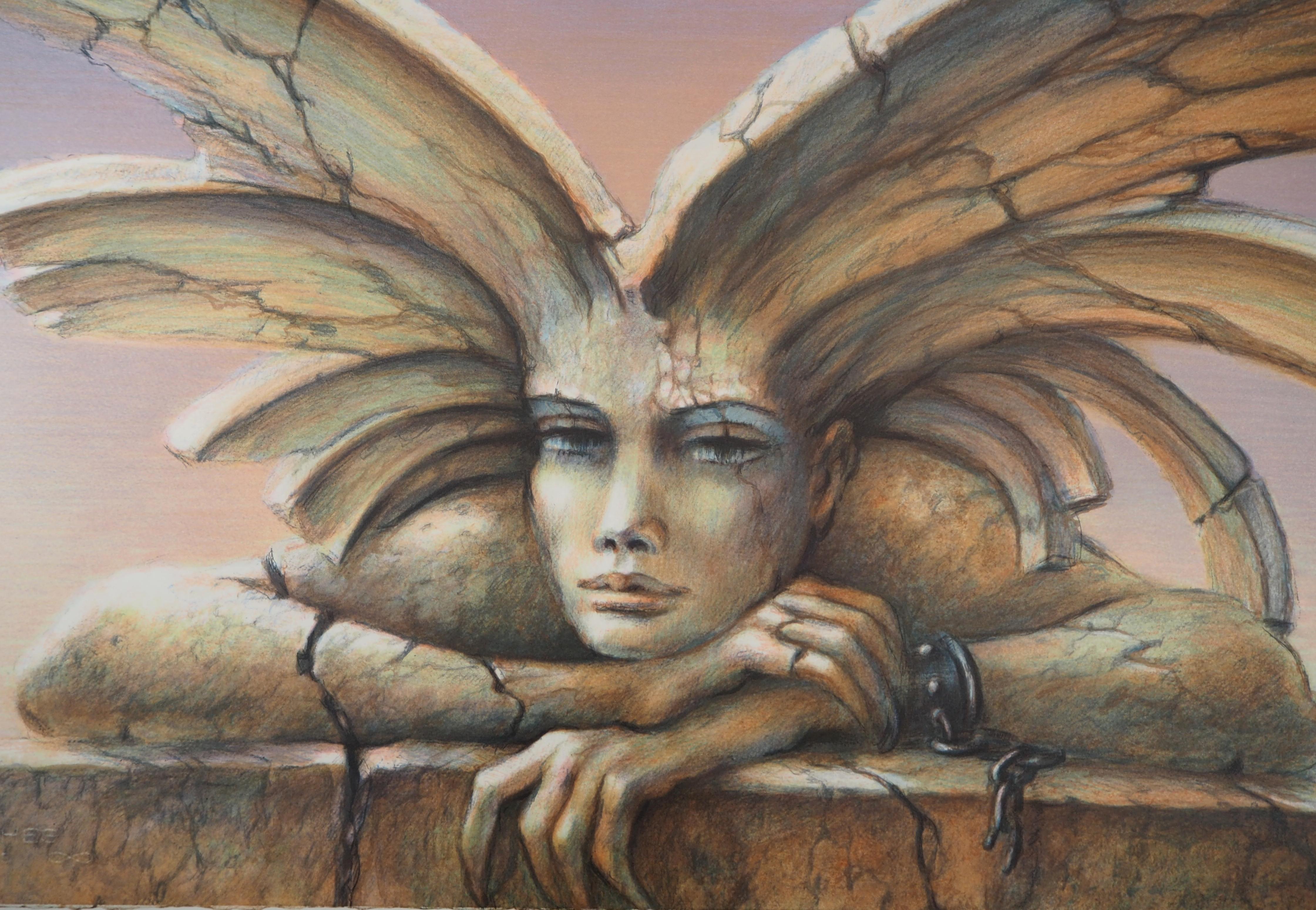 Enigma : Woman - Original handsigned lithograph For Sale 1