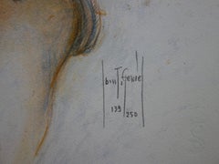 Amante con Samotracia - Litografía original firmada a mano