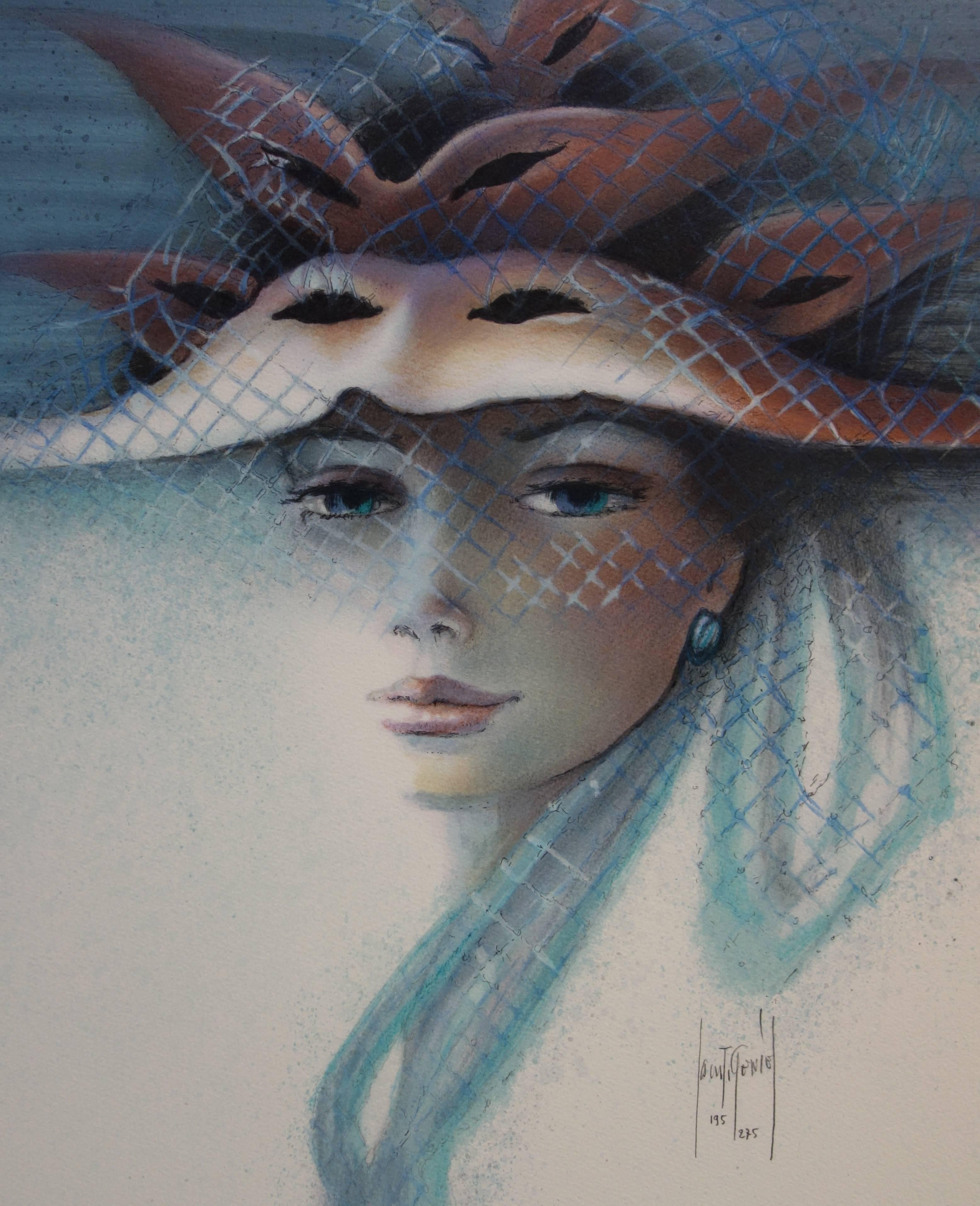 Violette - Litografía original firmada a mano - 250ex - Print Surrealista de Francis de Saint-Genies